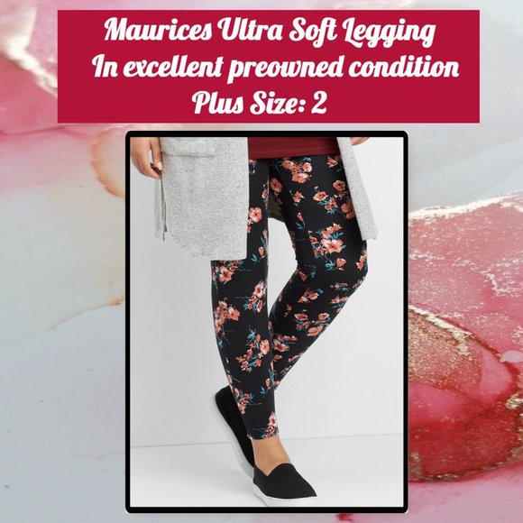 Maurices Plus Size Floral Ultra Soft Leggings 2X - Picture 1 of 9